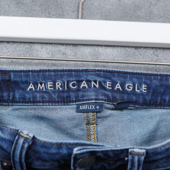 AMERICAN EAGLE Slim Straight Airflex+ Denim Jeans Dark Wash Mens Sz 28x28 - Picture 8 of 10